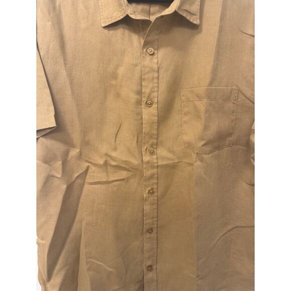 Vince Men's 100% Linen XL Short Sleeve Button Down Brown - Picture 5 of 5
